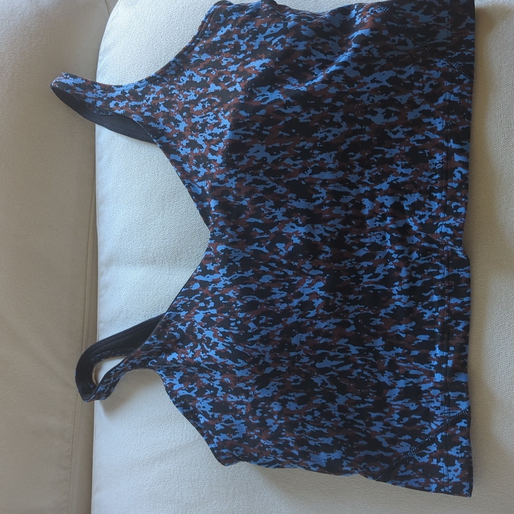 Lululemon Blue and Brown Patterned Sports bra top